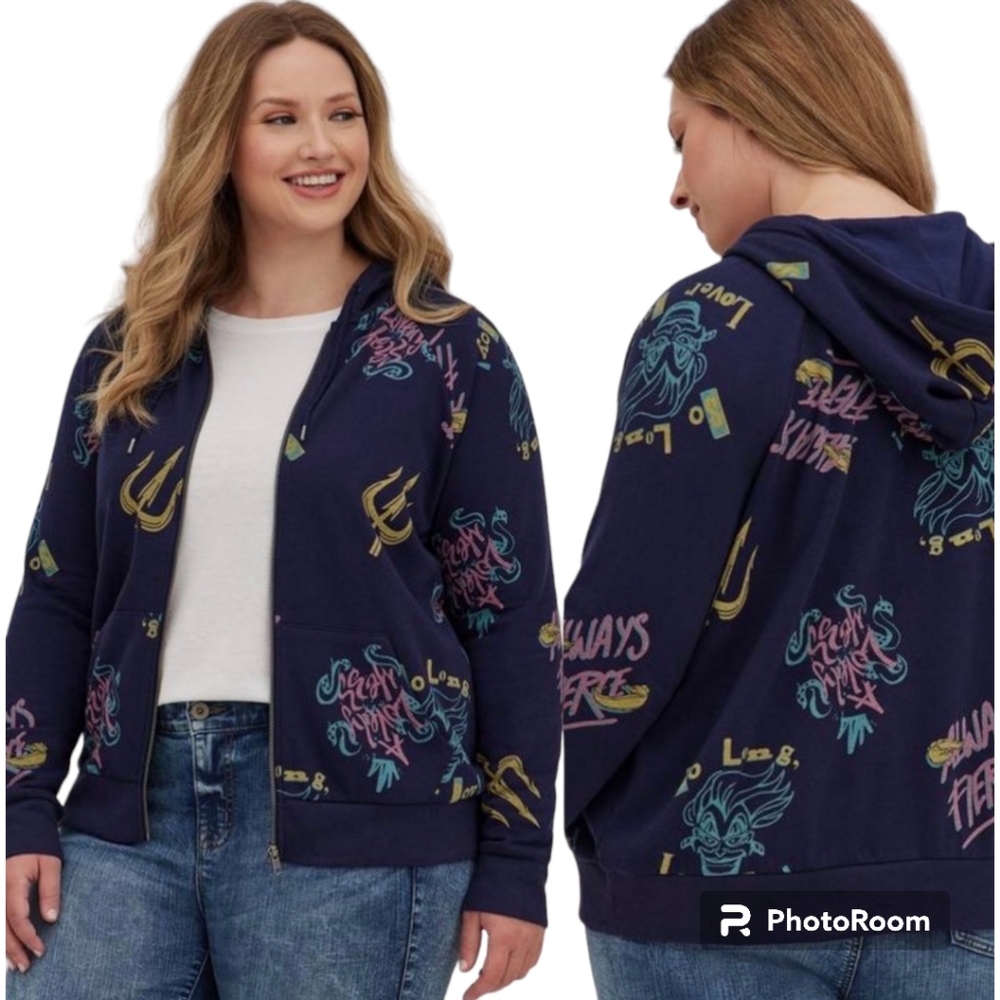 Torrid Disney Little Mermaid Ursula Hoodie Size 12 or TORRID Size 0 NWT
